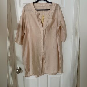 Beige Button-Up Tunic